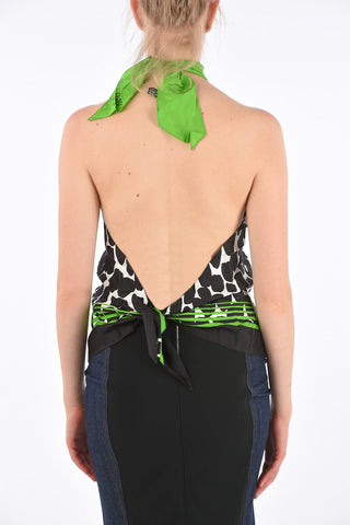 silk halterneck bare back Pirata top