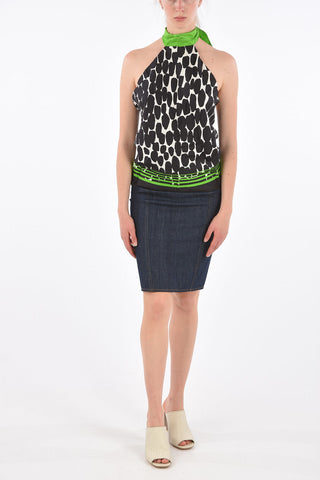 silk halterneck bare back Pirata top