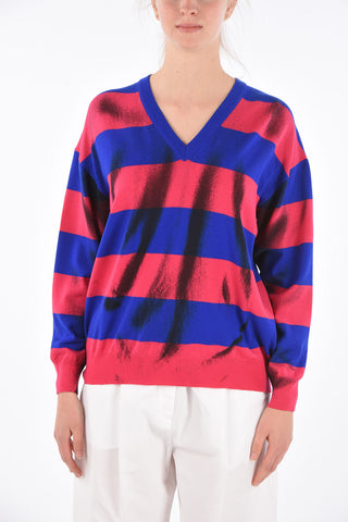COUTURE! awning striped v-neck sweater