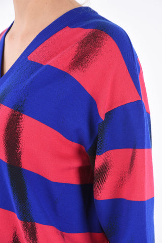 COUTURE! awning striped v-neck sweater