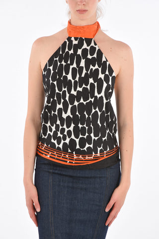 silk halterneck bare back Pirata top