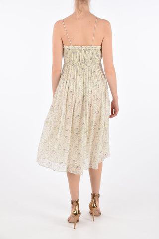 floral-print silk spaghetti strap sun dress