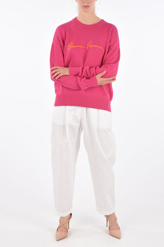 maglia girocollo ricamata
