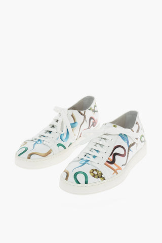 sneakers in pelle con stampa serpenti