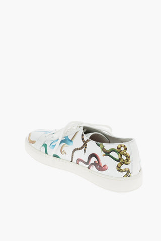 sneakers in pelle con stampa serpenti