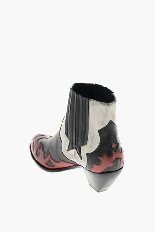 7cm leather Western boots