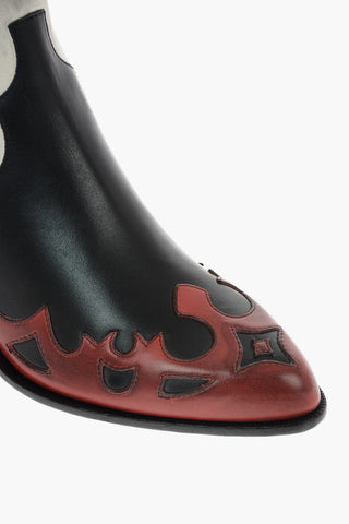 7cm leather Western boots