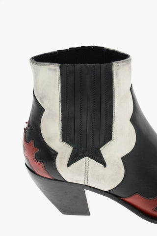 7cm leather Western boots