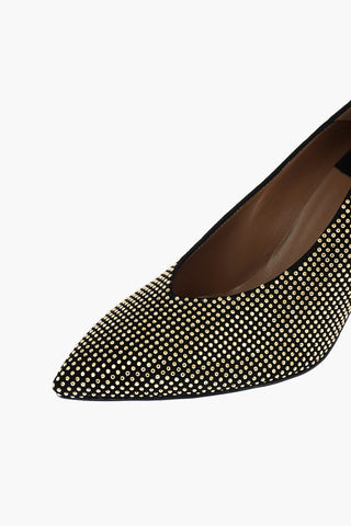 Décolleté VIVETTE in pelle con strass 8 cm