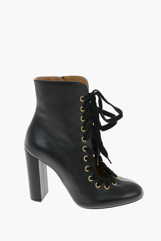 10 cm leather High heel ankle boots
