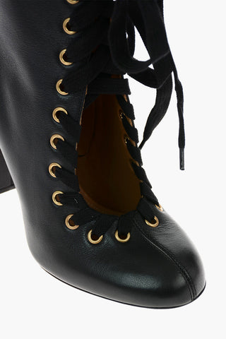 10 cm leather High heel ankle boots