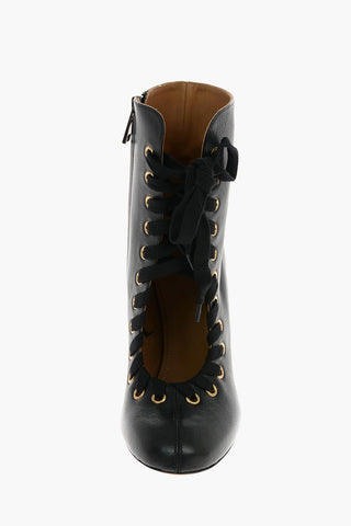 10 cm leather High heel ankle boots