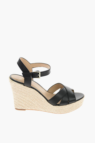 10cm leather SUZETTE Wedge slingbacks