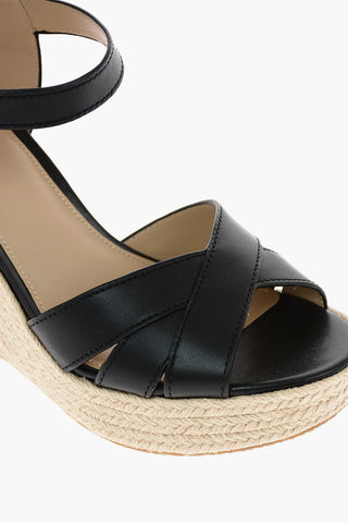 10cm leather SUZETTE Wedge slingbacks