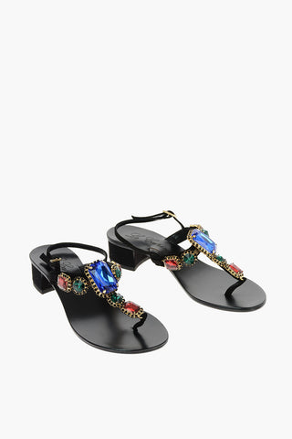 sandali FIONA in pelle scamosciata con gioielli