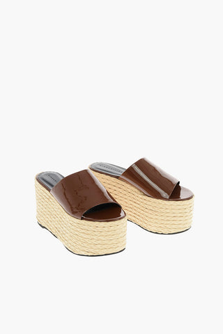 11cm patent leather Wedge sandals