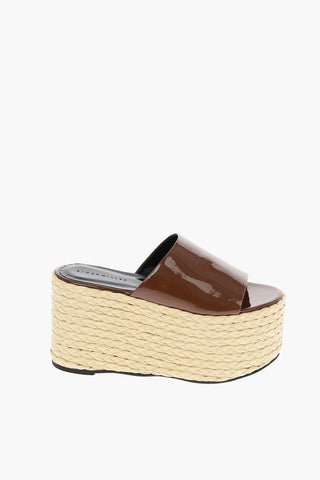 11cm patent leather Wedge sandals