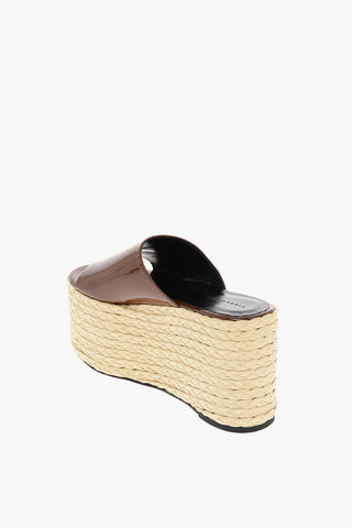 11cm patent leather Wedge sandals