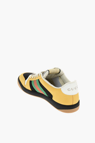 sneakers in pelle e tessuto