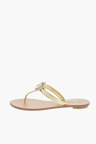 Leather MIA thong sandals with jewel