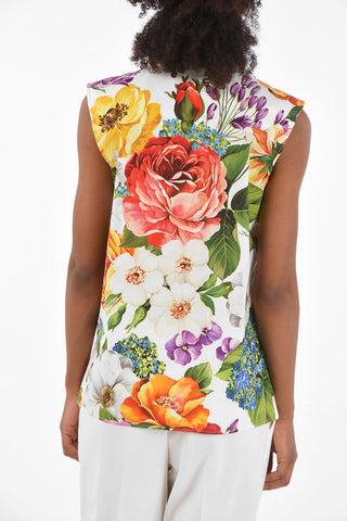 Sleeveless Notched Collar Shirt