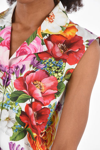 Sleeveless Notched Collar Shirt