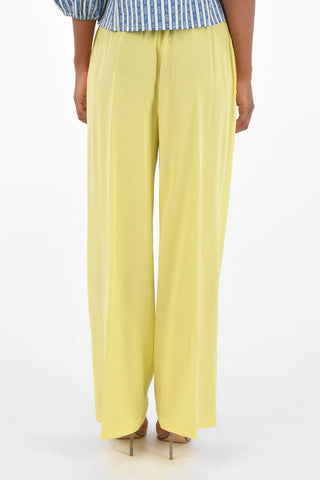 Pantaloni in Seta con Tasche a Filo