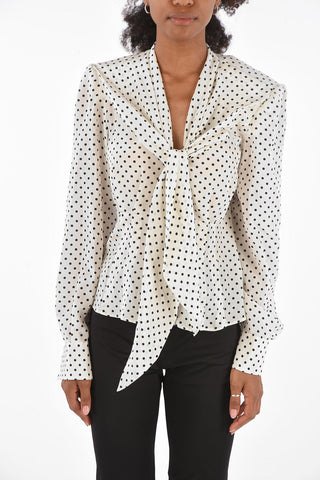 Polka Dot Tie Neck Shirt