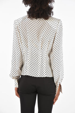 Polka Dot Tie Neck Shirt