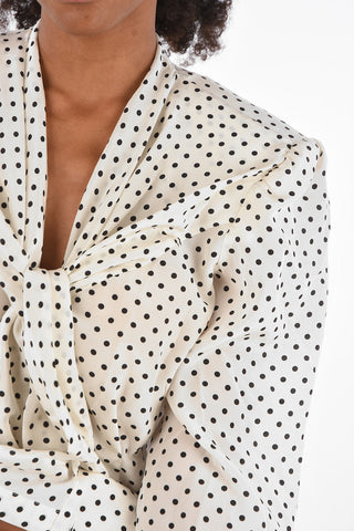 Polka Dot Tie Neck Shirt