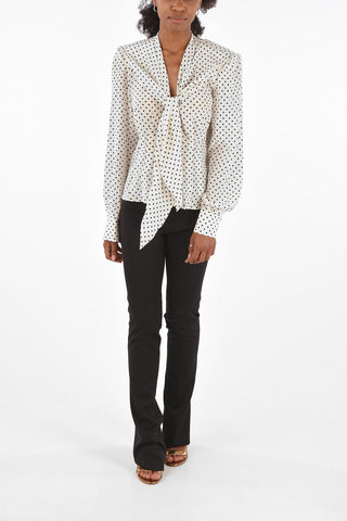 Polka Dot Tie Neck Shirt