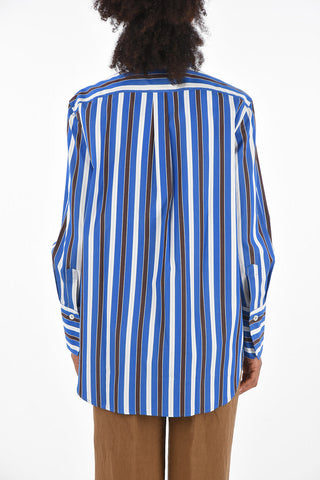 Striped Mandarin Collar Shirt