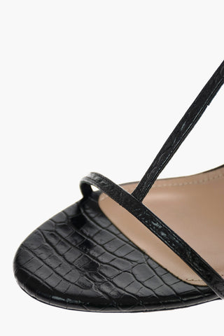 7 cm crocodile print leather PONZA T-strap sandals