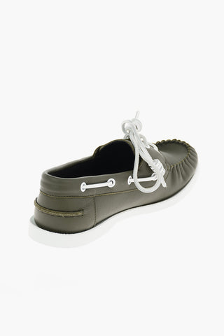 leather boat deck shoes