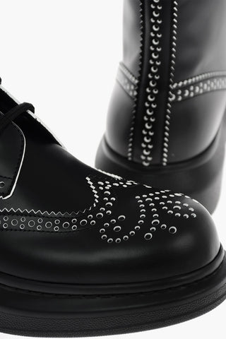 leather Derby brogue boots