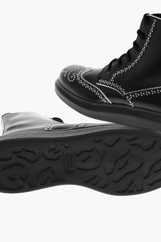 leather Derby brogue boots