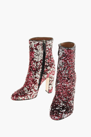 11 cm sequined High heel ankle boots