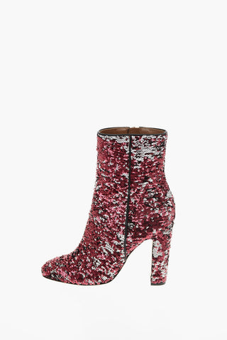11 cm sequined High heel ankle boots