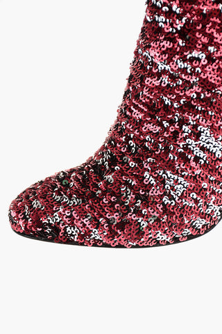 11 cm sequined High heel ankle boots