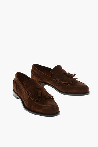 suede leather tassel loafers