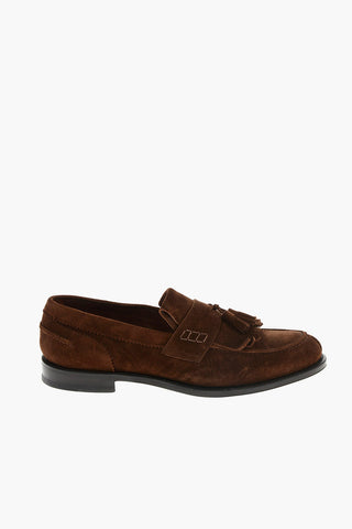 suede leather tassel loafers