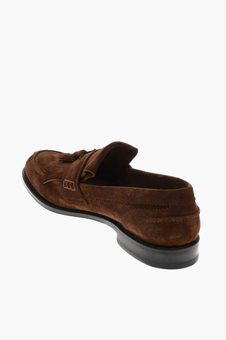 suede leather tassel loafers