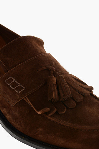 suede leather tassel loafers