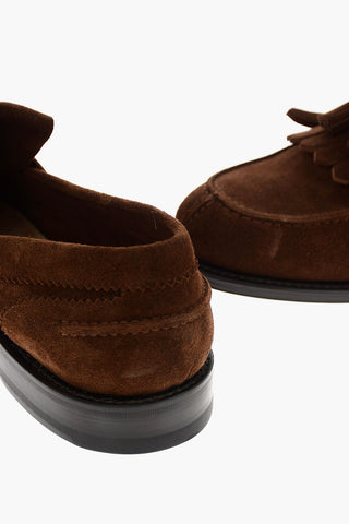 suede leather tassel loafers