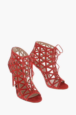 10cm suede leather GRAPHISTE Cut-out heels