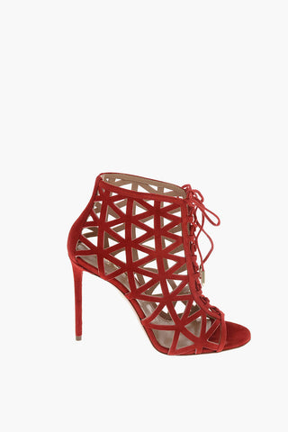 10cm suede leather GRAPHISTE Cut-out heels
