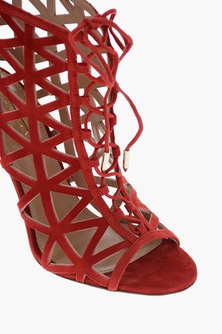 10cm suede leather GRAPHISTE Cut-out heels