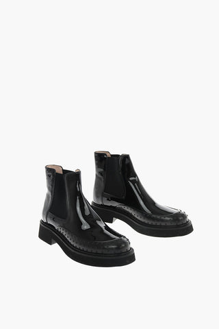 Patent leather Chelsea boots