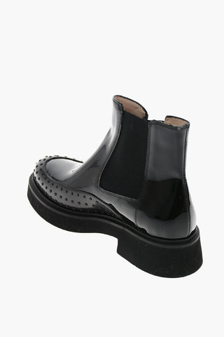 Patent leather Chelsea boots