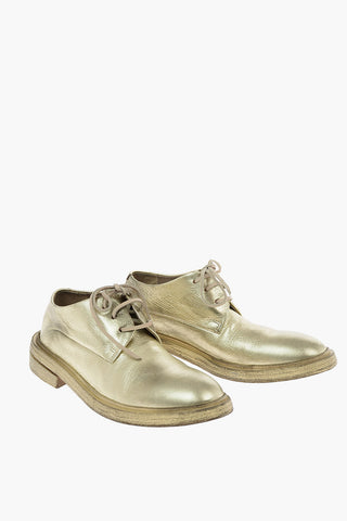 BEST+ metallic leather Derby shoes
